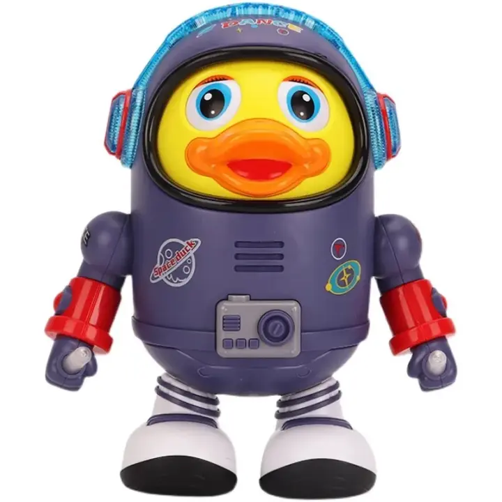 Juguete de pato de baile interactivo electrónico con luces y sonidos musicales, juguete educativo de aprendizaje con tema espacial para bebés, regalo para niños pequeños - 1