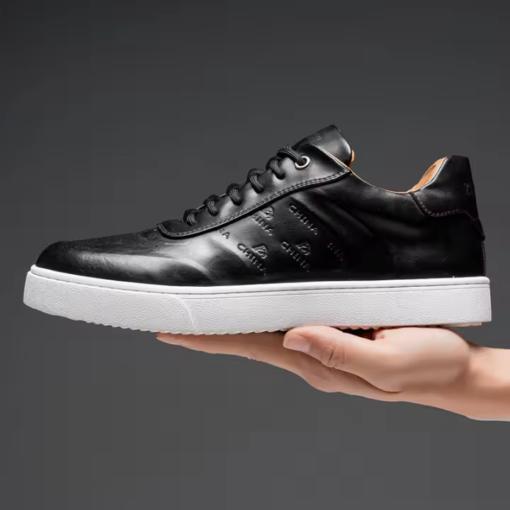 Nueva tendencia en zapatos de tablero estilo británico, color pulido, zapatos casuales con suela suave, zapatos blancos. - 1