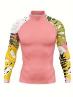 Protección solar para hombres, parte superior de traje de baño de cuello alto, de secado rápido, elástica - details 12