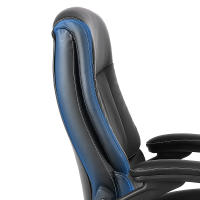 Silla Escritorio, Silla Oficina de 200 kg para Personas Pesadas, Silla Ergonómica Escritorio con Reposabrazos Abatibles, Sillas Escritorio de Cuero PU, Respaldo Alto, Negro - details 6