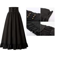 Falda Maxi Victoria de Estilo Vintage de Cintura Alta Falda Anudada Casual para Fiestas para Damas - details 1