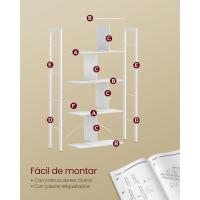 Estantería de Almacenamiento de 5 Niveles, Organizador de Oficina de Estudio, con Compartimentos, para Salón, Estilo Industrial, Marrón Rústico y Negro - details 15