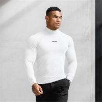 Medias deportivas de manga larga para hombre, Top de secado rápido, sudadera de fondo para correr, otoño - details 5
