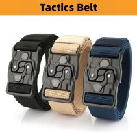 Nuevo estilo Cinturón informal de punto para hombre Diseño innovador de desmontaje rápido, cinturón táctico con hebilla de aleación, estilo informal para exteriores, desplazamientos, informal - details 0
