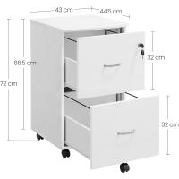 Archivador de 2 Cajones con Cerradura Soporte para Impresora A4 Montaje Necesario Negro LCD27BKV1 - details 12