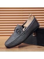 Zapatos Casuales de Verano para Hombres Estilo Británico Cocodrilo en Cuero Tendencia - details 1