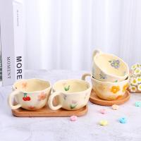 Taza de café de cerámica, taza de flores creativa para oficina y hogar, apta para lavajitas y microondas, 8,5 oz/250 ml - details 6