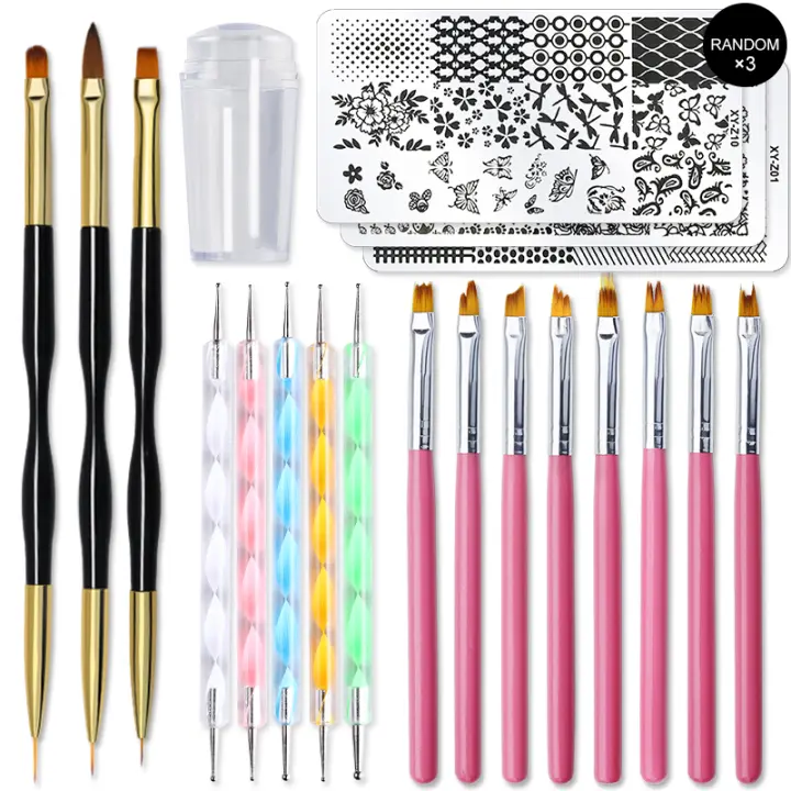 Set de Brochas para Arte de Uñas Kit de Carpintería de Uñas Dibujo Lápiz de Punto Herramienta de Pulido UV de Acrílico de Clou Beaute para Manicura - 1