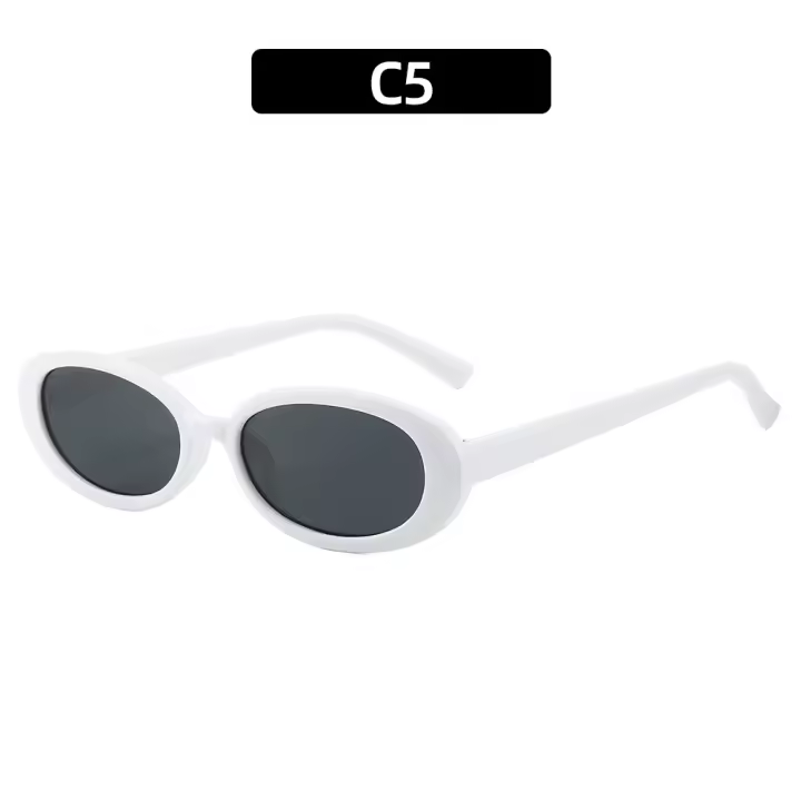 Gafas de sol retro estilo Hong Kong Tendencias europeas y americanas en gafas de sol de moda Gafas de sol con montura ovalada para mujer - 1