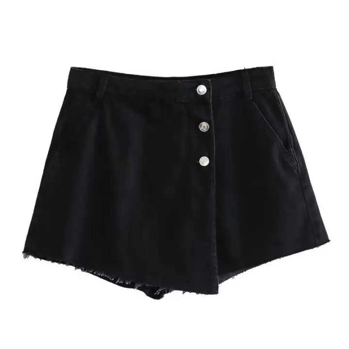 Nuevos Pantalones Cortos Vaqueros de Verano para Mujer Falda con Doble Botonadura, Pantalones Transfronterizos Y2K2024, Moda China Continental - 1