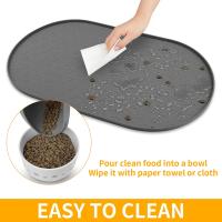 Dog Food Mat Pet Placemat Cat Bowl Pad Cats Drinking Feed Mats Easy to Clean Non-Slip Silicone Round Pet Feeding Water Supplies - details 8