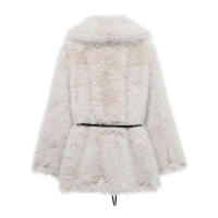 TRAFZA-abrigo de manga larga con cuello vuelto para mujer, ropa de abrigo gruesa y cálida con cinturón, Estilo Vintage, a la moda, para invierno, 2024 - details 3