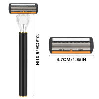 Maquinilla de afeitar portátil de acero inoxidable para hombres, cabezales de corte de seis capas, para baño, Hotel, viaje, uso doméstico - details 2