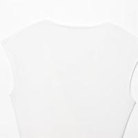 2025pin-Vestido recto sin mangas sencillo con cuello en V decorado, vestido blanco pequeño, novedad de verano, ropa de mujer - details 5