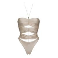 Traje de baño de una pieza para mujer, traje de baño Push Up, traje de baño ahuecado atrevido, traje de baño con Control de barriga - details 8