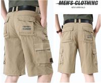 Pantalones cortos cargo con múltiples bolsillos de camuflaje de algodón para hombre - details 0