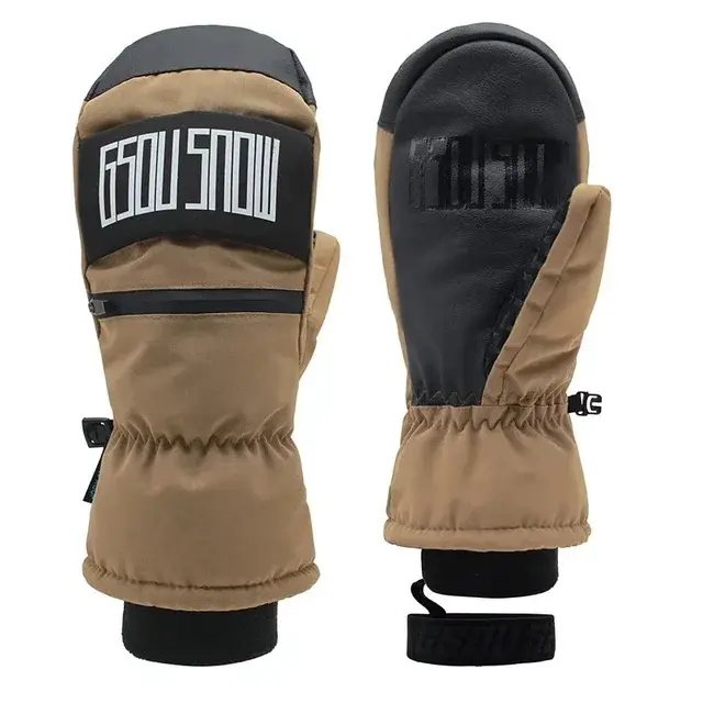 Guantes de esquí resistentes al desgaste para hombres y mujeres, manoplas cálidas para snowboard, impermeables de cinco dedos, engrosadas, 2025 - 1