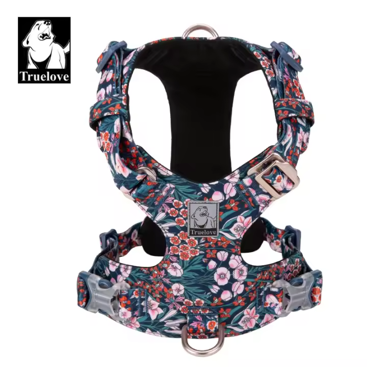 Truelove-arnés de algodón para perro pequeño y grande, diseño de moda, Floral, ajustable, reflectante, varios tamaños, TLH6283 - 1