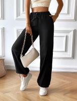 Pantalones elásticos de pierna ancha para mujer Ropa de moda de otoño y primavera - details 2