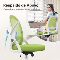 Silla de Escritorio Ergonómica con Malla Transpirable, Reposabrazos Abatibles, Silla para Ordenador de Altura Regulable, Silla Giratoria de 360 ° , Gris - details 18