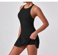 Vestido deportivo adelgazante antideslumbrante para mujer, ropa de entrenamiento de tenis de plumas de secado rápido, Fitness en la espalda, ropa de Yoga de una pieza - details 15