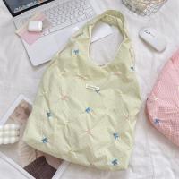 Bolso portátil de estilo coreano con lazo para mujer, bolsa Hobo de tela dulce, bolso de lona para ir al trabajo, para axilas - details 6