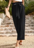 Pantalones de pierna ancha de moda de oficina de mujer de estilo clásico de cintura alta - details 5