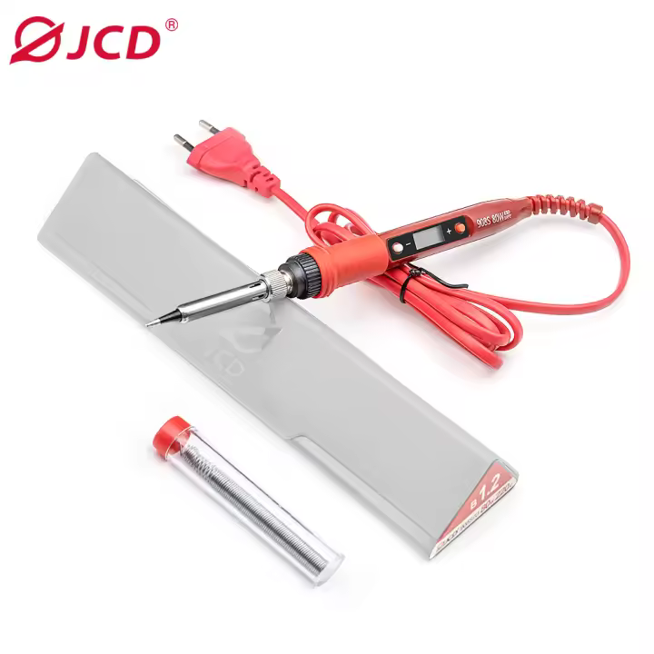 JCD Digital Electric Soldering Iron Set Kit 80W Temperature Adjustable 220V LCD Display Ceramic Heater Welding Repair Tools 908S - 1