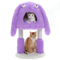 PAWZ Road Árbol para gatos de felpa con condominio grande, postes rascadores, torre pequeña para gatos de interior, linda casa cama para gatitos, juguetes para gatos - details 16