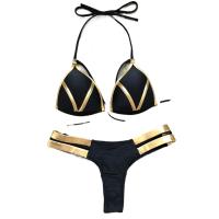 Conjunto de Bikini Dorado con Estampado Traje de Baño Sexy para Mujer Moda de Playa Verano 2025 - details 5