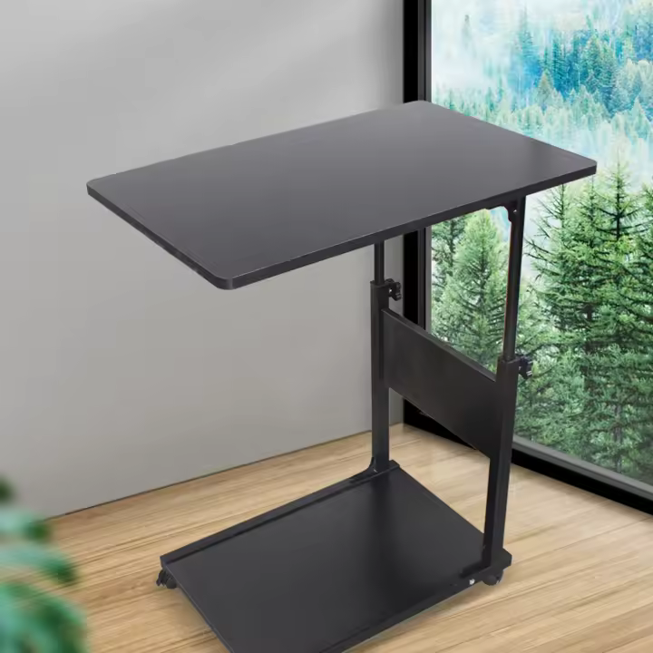 Mesa de Cara Ajustable de Altura Material Duradero, Belleza Contemporánea, Rendimiento Bueno para Hospital, Mesa de Sofá con Ruedas, Forma Rectangular, Ancho de 35cm, Profundidad de 55-80cm - 1