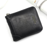 Cartera corta con cremallera para hombre, tarjetero informal de cuero PU con bolsillo para monedas - details 4
