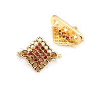 10 Uds. De latón y circonita de Color dorado de 18K, 3 agujeros, pulseras con conexión de flores, collares, cuentas espaciadoras, fabricación de joyas Diy de alta calidad - details 21