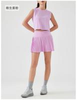 Nuevas faldas pantalón de tenis deportivas para mujer, medias de cintura alta, pantalones cortos de tenis para Yoga, faldas con bolsillos, minifaldas plisadas sólidas antiagotamiento - details 18