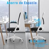 Silla de Escritorio Ergonómica con Reposacabezas Ajustable y Soporte Lumbar, Respaldo de Malla Transpirable, Reposabrazos Abatibles de 90 ° , Silla Giratoria de 360 ° - details 90
