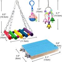 Juguetes para Pájaros de Madera 8 Piezas Columpio de Periquito y Cocatiel Juguetes para Jaula de Pájaros Artículos de Muebles para Jaula Material de Madera Uso Interior Universal - details 0