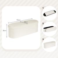 Taburete reposapiés, banco de pie de cama, para sala de estar, dormitorio, entrada, blanco - details 2
