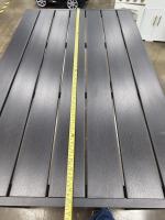 Mesa de comedor Rectangular de aluminio para exteriores, Mesa Grande negra para terraza, Patio trasero, césped, 110x70x73cm - details 4