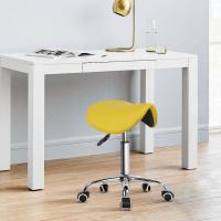 Taburete con Ruedas Silla Trabajo Altura Ajustable Giratorio Taburete de Oficina con Asiento de Silla de Montar Negro - details 8