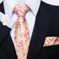 Juego de pañuelos y gemelos florales, corbatas de moda para hombre, 4 piezas - details 10
