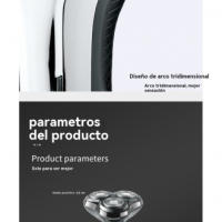 Afeitadora eléctrica para hombres afeitadora eléctrica recargable inteligente flotante cabezal de triple cuchilla - details 7