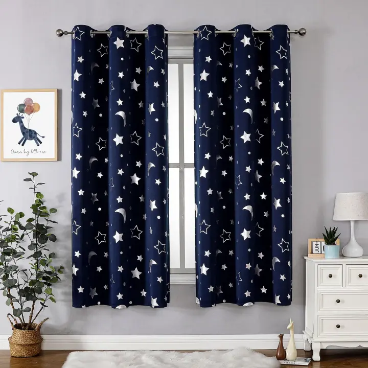 Cortinas opacas para dormitorio, 2 Piezas, with Ojales, Aislantes, para habitación de Niños, Sala de estar, Balcón - 1