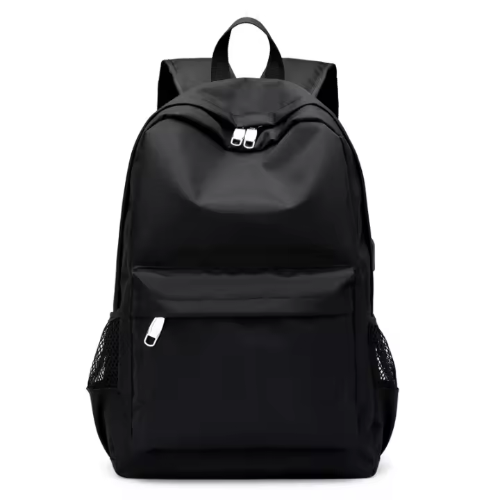 Mochila casual de color sólido, mochila de viaje con carga USB de gran capacidad, bolso universitario - 1