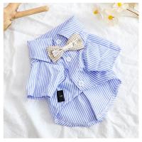 Moda Canina Casual a Rayas Camisa con Lazo para Perros Pequeños Ropa de Mascota de Primavera-Verano a la Moda - details 5