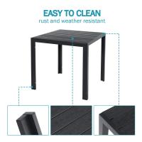 Mesa de Bistró de Café para Exteriores y Interiores Hecha de Aluminio Resistente al Rust y a las Condiciones Mesa de Jardín para Comedor con Marco de Metal y Equipación de Plástico - details 1