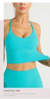 Sujetador deportivo de Color liso para mujer, ropa interior Sexy con espalda cruzada Y forma de Y, ideal para gimnasio, Yoga, trotar Y entrenamiento - details 14