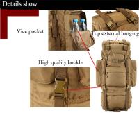 Mochila GRANDE DE 70L para deportes al aire libre, bolsa táctica militar 3P para senderismo, Camping, escalada, impermeable, resistente al desgaste, de nailon - details 6