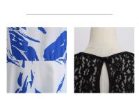 Lace patchwork summer women a line elegant vintage party dress with belt - details 88