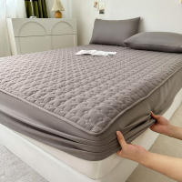 Bonenjoy-Funda de colchón acolchada, Sábana gruesa de Color sólido, Sábana elástica, ropa de cama para el hogar, sin funda de almohada, 1 unidad - details 5
