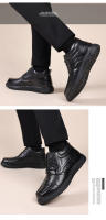 Zapatos de algodón de piel de vaca de primera capa, terciopelo de lana de cuero genuino para mantener el calor - details 18